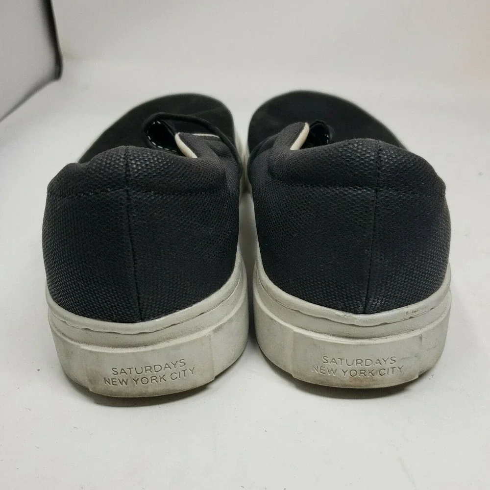 Saturdays NYC Men's Vass‎ Slip on Sneakers Black White Size 6